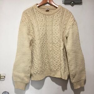 VINTAGE SHEEPSKIN WAREHOUSE WOOL KNITTED CARDIGAN SWEATERS SIZE XL